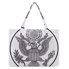 Black & White Great Seal Of The United States - Obverse  Zipper Medium Tote Bag by abbeyz71