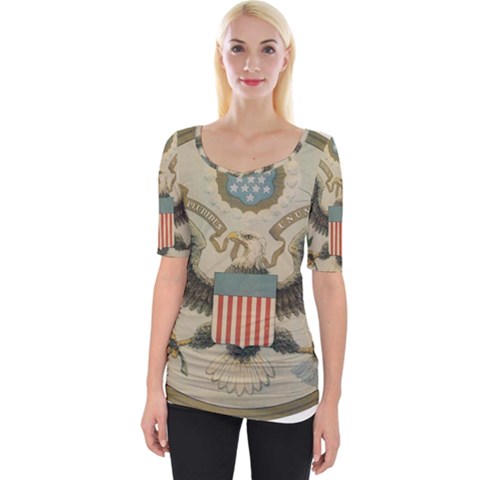Great Seal Of The United States - Obverse Wide Neckline Tee by abbeyz71