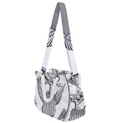 Black & White Great Seal Of The United States - Obverse, 1782 Rope Handles Shoulder Strap Bag by abbeyz71