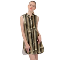 Bamboo Grass Sleeveless Shirt Dress by Alisyart