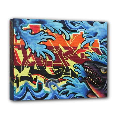 Graffiti Colourful Street Art Art Deluxe Canvas 20  X 16  (stretched) by Simbadda