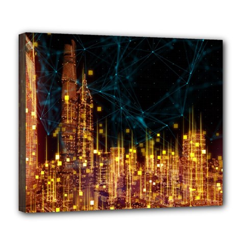 Architecture Buildings City Deluxe Canvas 24  X 20  (stretched) by Simbadda