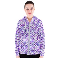 Purple Squared Women s Zipper Hoodie by retrotoomoderndesigns