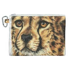 Cheetah Canvas Cosmetic Bag (xl) by ArtByThree