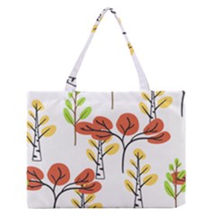 Tree Autumn Forest Landscape Zipper Medium Tote Bag by Mariart