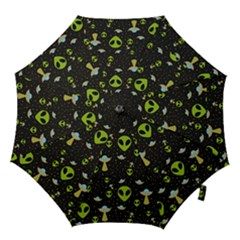 Alien Ufo Pattern Hook Handle Umbrellas (medium) by Vaneshart