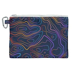 Topographic Colorful Contour Illustration Background Canvas Cosmetic Bag (xl) by Vaneshart