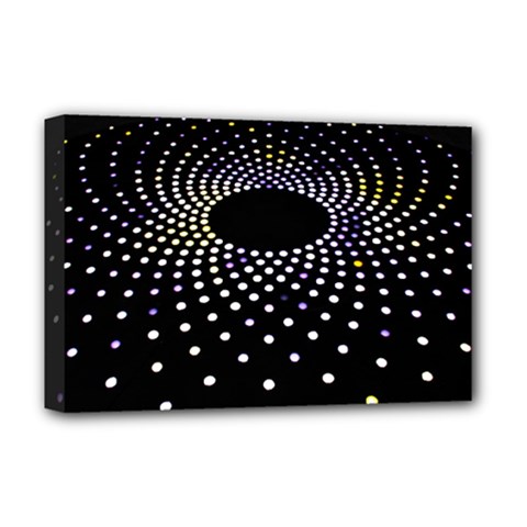 Abstract Black Blue Bright Circle Deluxe Canvas 18  X 12  (stretched) by HermanTelo