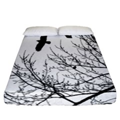 Crows Flying Birds In Tree Branches White And Black by NaturalDesign