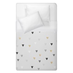 Grey Hearts Print Romantic Duvet Cover (single Size) by Lullaby