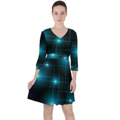 Light Shining Lighting Blue Night Ruffle Dress by Alisyart