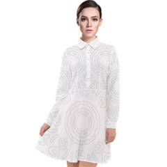 Circle Vector Background Abstract Long Sleeve Chiffon Shirt Dress by Bajindul