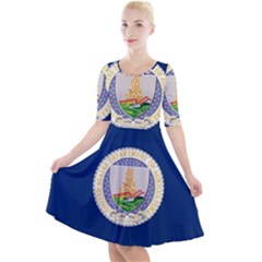 Flag Of United States Department Of Agriculture Quarter Sleeve A-line Dress by abbeyz71