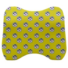 English Breakfast Yellow Pattern Velour Head Support Cushion by snowwhitegirl