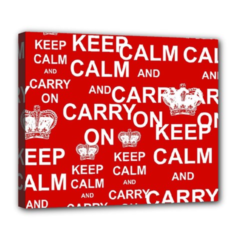 Keep Calm And Carry On Deluxe Canvas 24  X 20  (stretched) by Vaneshart