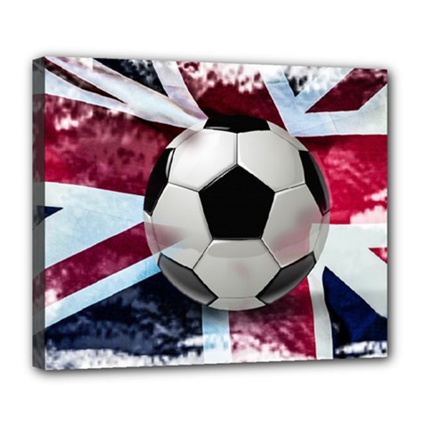 Soccer Ball With Great Britain Flag Deluxe Canvas 24  X 20  (stretched) by Vaneshart