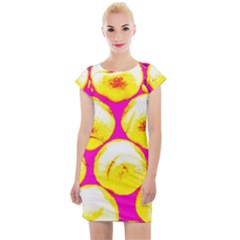 Pop Art Tennis Balls Cap Sleeve Bodycon Dress by essentialimage