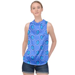 Surfer Pattern High Neck Satin Top by bloomingvinedesign