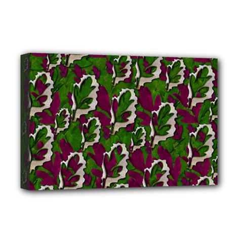 Green Fauna And Leaves In So Decorative Style Deluxe Canvas 18  X 12  (stretched) by pepitasart