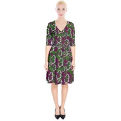 Green Fauna And Leaves In So Decorative Style Wrap Up Cocktail Dress by pepitasart