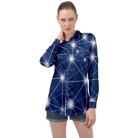 Network Technology Digital Long Sleeve Satin Shirt by HermanTelo