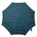 Girl Flower Pattern Blue Hook Handle Umbrellas (Small) View1
