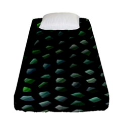 Abstract Green Design Scales Fitted Sheet (single Size) by Wegoenart