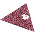 Retro Girl Daisy Chain Pattern Pink Wooden Puzzle Triangle View2