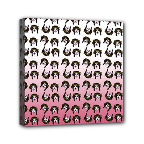 Retro Girl Daisy Chain Pattern Mini Canvas 6  X 6  (stretched) by snowwhitegirl