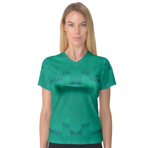Love To One Color To Love Green V-neck Sport Mesh Tee by pepitasart