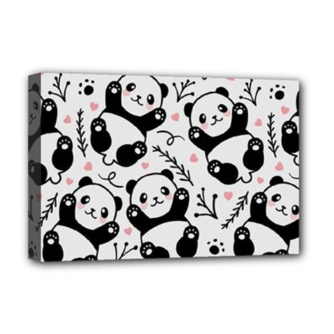 Panda Pattern Deluxe Canvas 18  X 12  (stretched) by Vaneshart