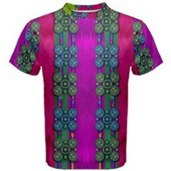 Flowers In A Rainbow Liana Forest Festive Men s Cotton Tee by pepitasart