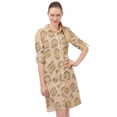 Leopard Print Long Sleeve Mini Shirt Dress by Sobalvarro