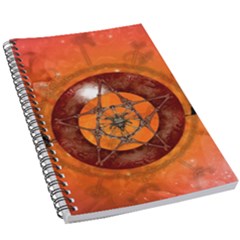 Awesome Skull On A Pentagram With Crows 5 5  X 8 5  Notebook by FantasyWorld7