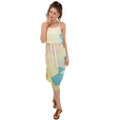 Background Pastel Geometric Lines Waist Tie Cover Up Chiffon Dress by Alisyart