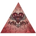 Awesome Heart With Skulls And Wings Wooden Puzzle Triangle View1