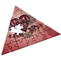 Awesome Heart With Skulls And Wings Wooden Puzzle Triangle View3