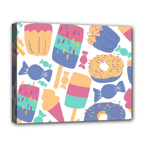 Icecream Pattern Pastel Sumer Deluxe Canvas 20  X 16  (stretched) by Vaneshart
