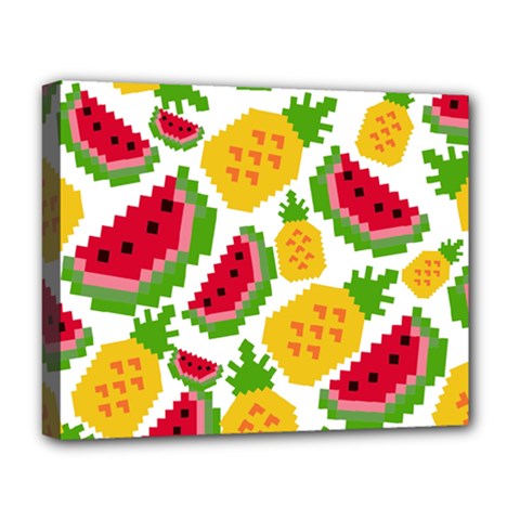 Watermelon Pattern Se Fruit Summer Deluxe Canvas 20  X 16  (stretched) by Vaneshart