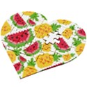 Watermelon Pattern Se Fruit Summer Wooden Puzzle Heart View2