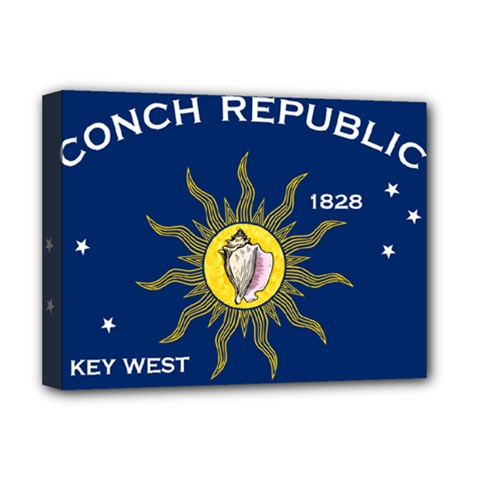 Flag Of Conch Republic Deluxe Canvas 16  X 12  (stretched)  by abbeyz71