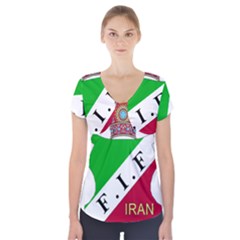 Iran Football Federation Pre 1979 Short Sleeve Front Detail Top by abbeyz71