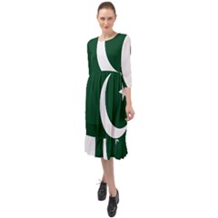 Flag Of Pakistan Ruffle End Midi Chiffon Dress by abbeyz71