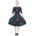 Hearts And Sun Flowers In Decorative Happy Harmony Quarter Sleeve A-Line Dress View2