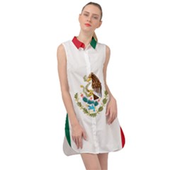 Flag Of Mexico Sleeveless Shirt Dress by abbeyz71