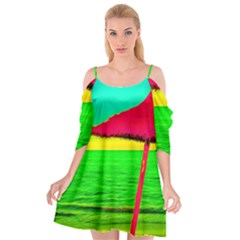 Pop Art Beach Umbrella Cutout Spaghetti Strap Chiffon Dress by essentialimage