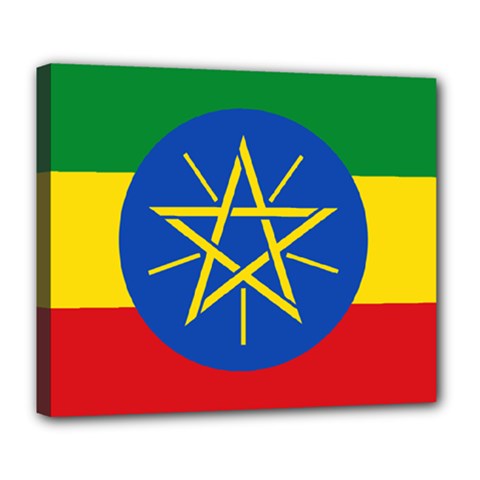 Current Flag Of Ethiopia Deluxe Canvas 24  X 20  (stretched) by abbeyz71