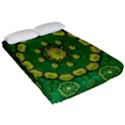 Fauna Bloom Mandalas On Bohemian Green Leaves Fitted Sheet (Queen Size) View2