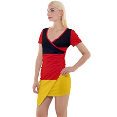 Flag Of Germany Short Sleeve Asymmetric Mini Dress by abbeyz71
