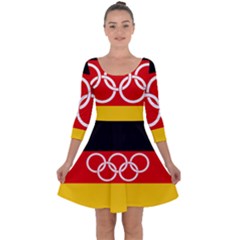 Olympic Flag Of Germany, 1960-1968 Quarter Sleeve Skater Dress by abbeyz71